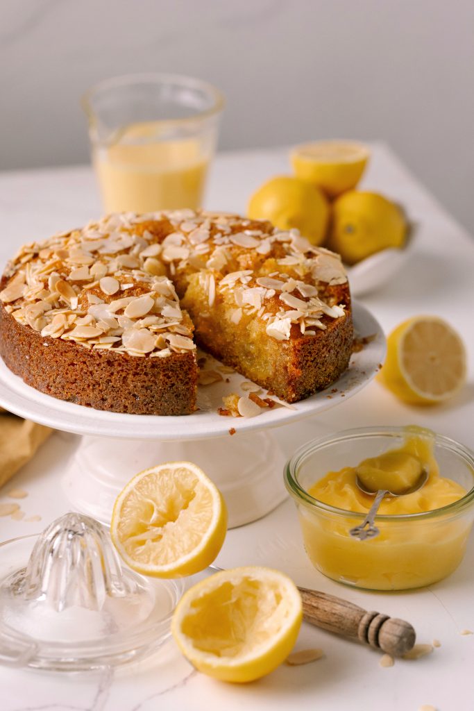 Lemony Custard & Almond Cake